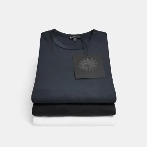 3 Pack Luxe Lotus Jersey Tee - Black/White/French Navy