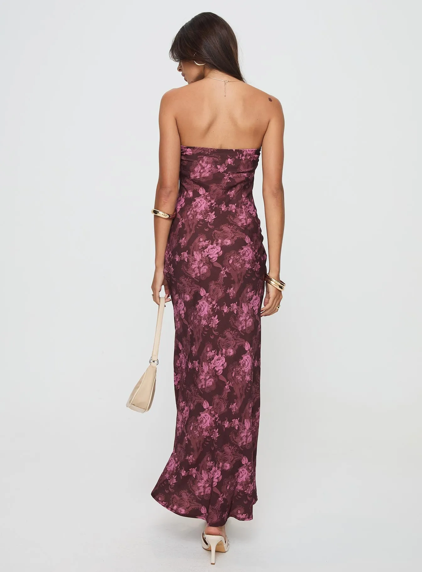 Abeila Strapless Maxi Dress Burgundy