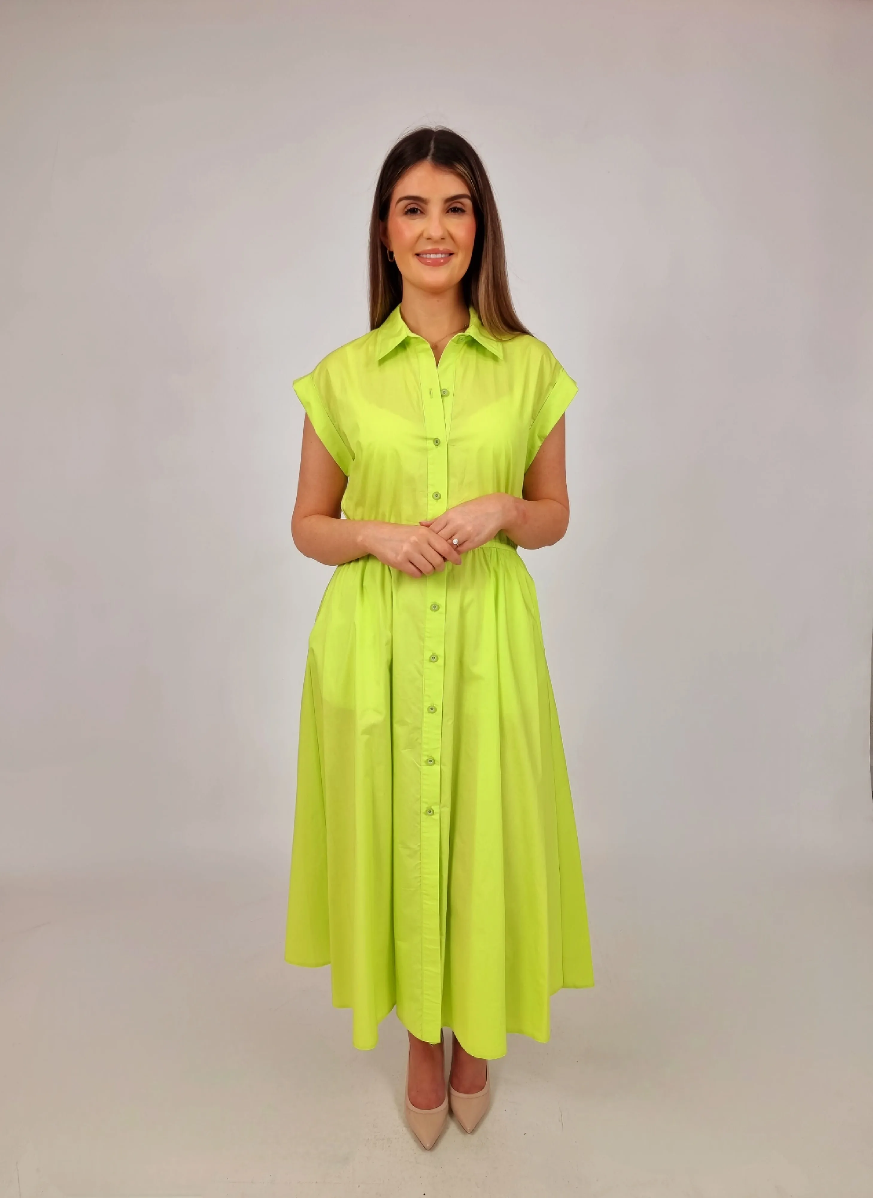 Access Lime Green Shirt Dress