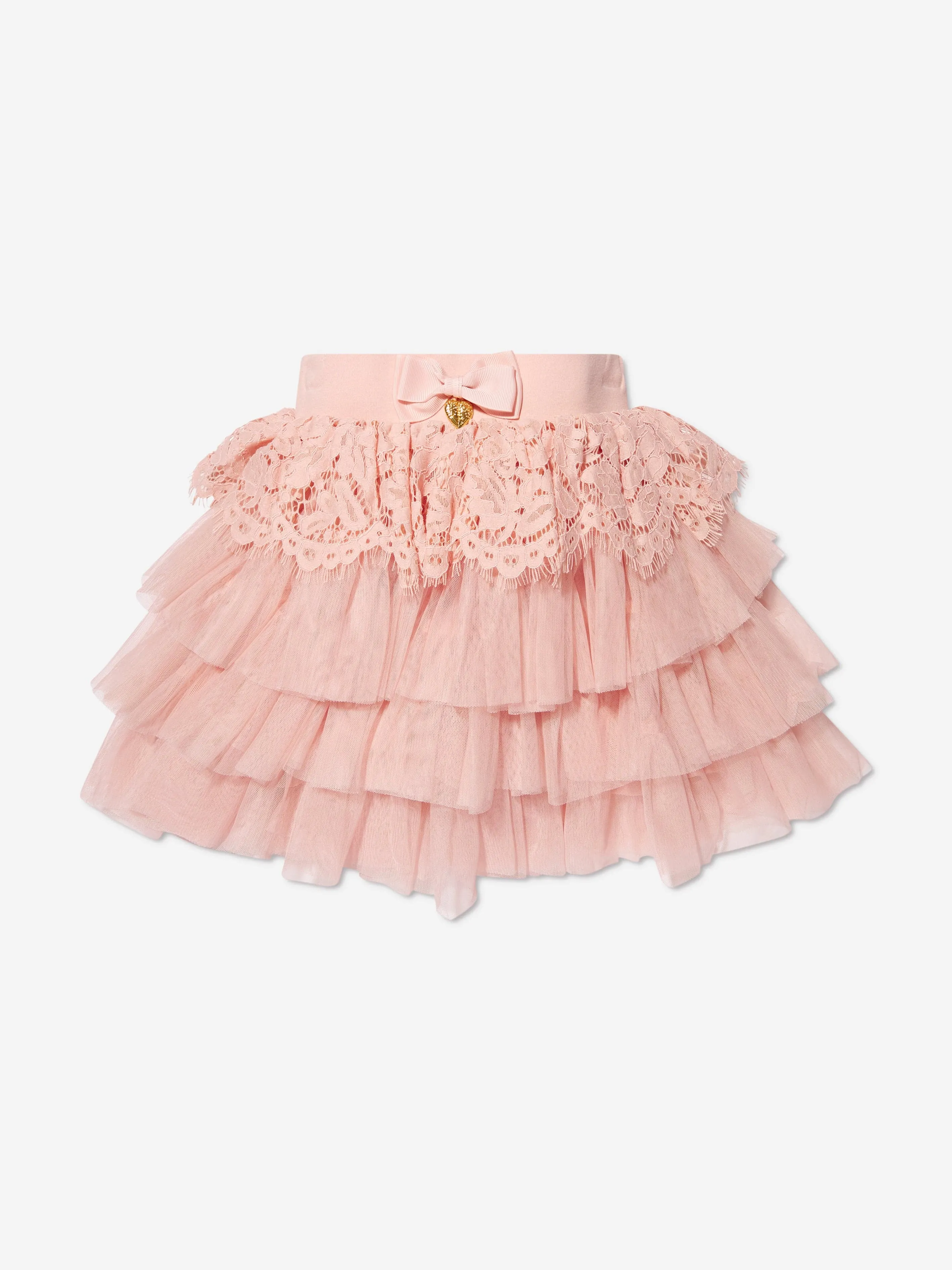 Angels Face Girls Tulle And Lace Trim Kamma Skirt in Pink