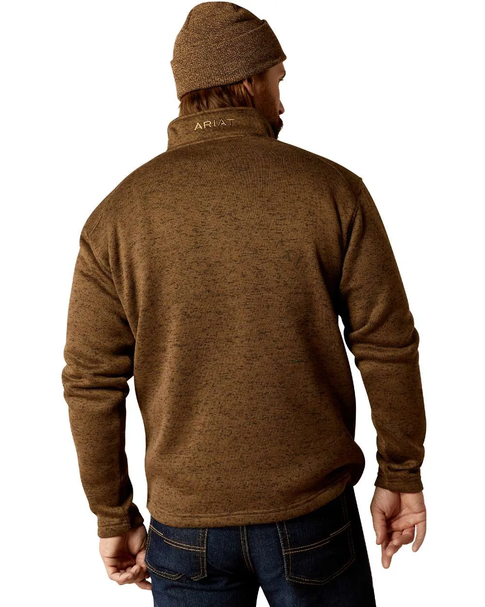 Ariat Mens Caldwell Logo Quarter Zip Sweater