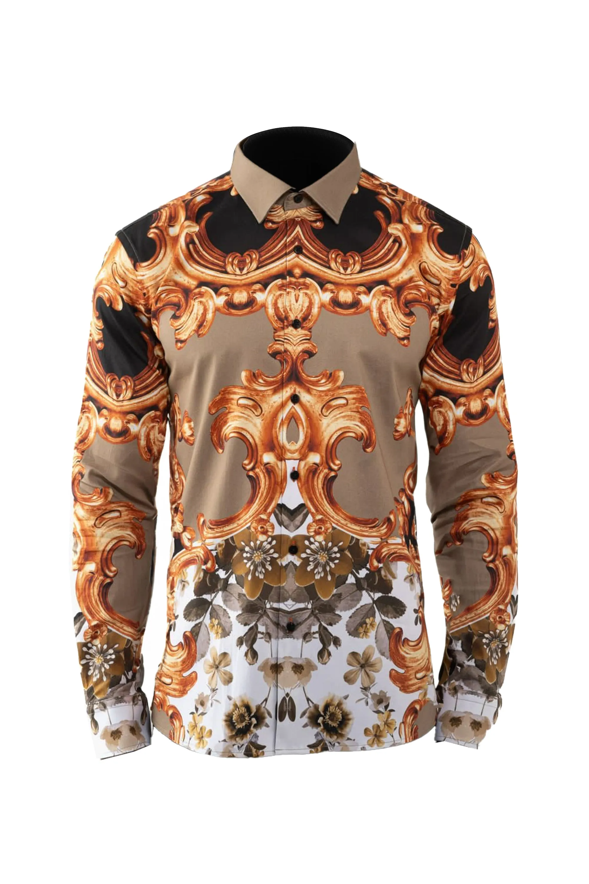 Baroque Brilliance Cotton Men's Casual Shirt