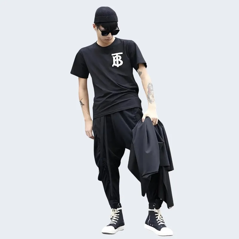 Black Low Crotch Sweatpants