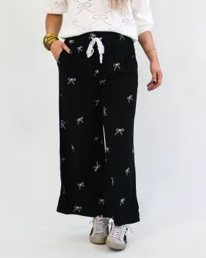 Black Wide Leg Bow Pants