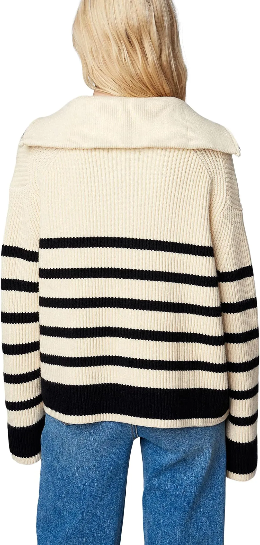 Blank NYC Striped Knit Sweater in Peak Hour