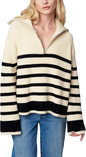 Blank NYC Striped Knit Sweater in Peak Hour