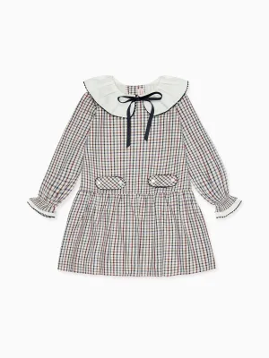 Burgundy Check Tessa Girl Dress