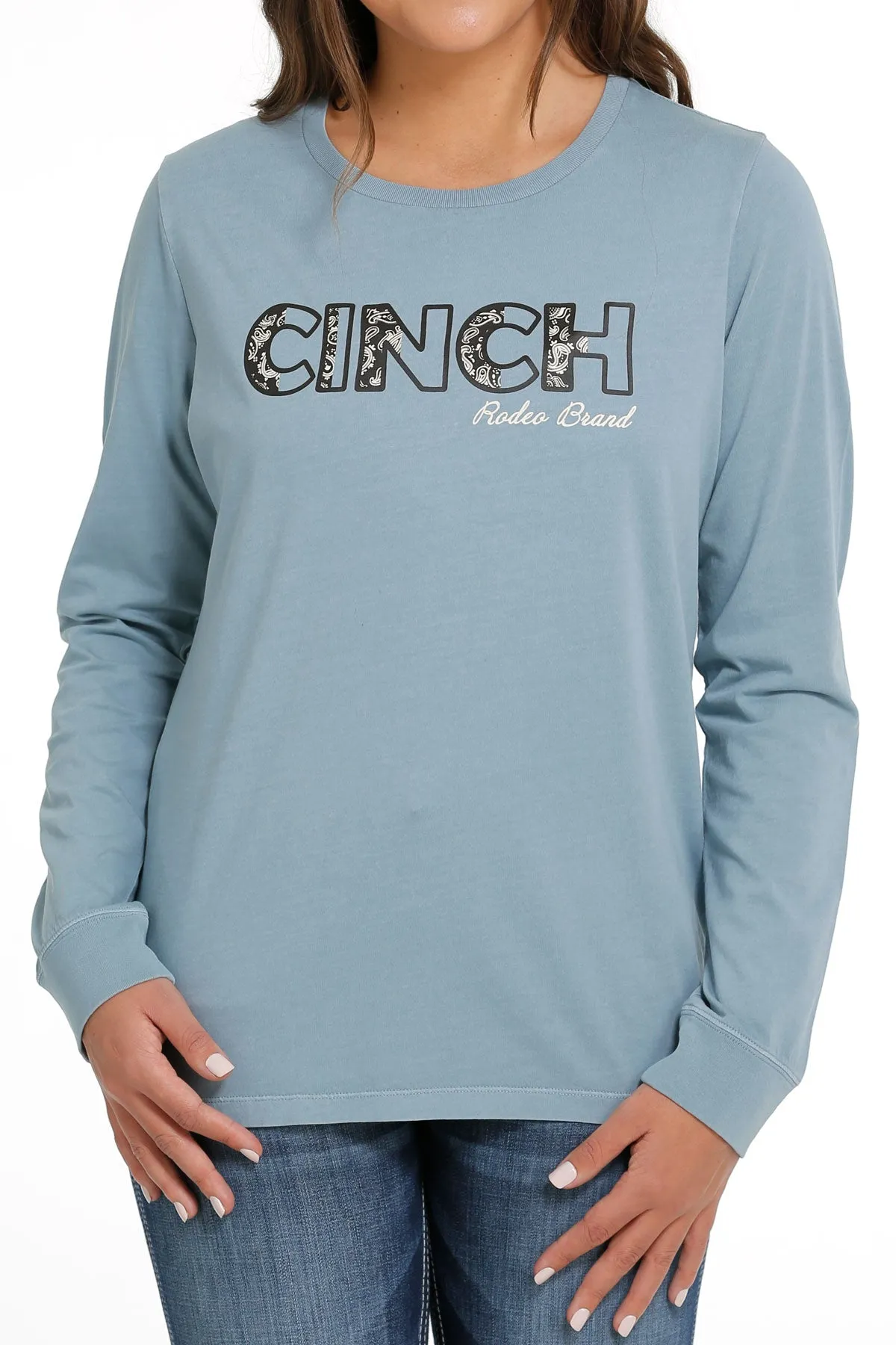 Cinch Women's Light Blue Long Sleeve Tee