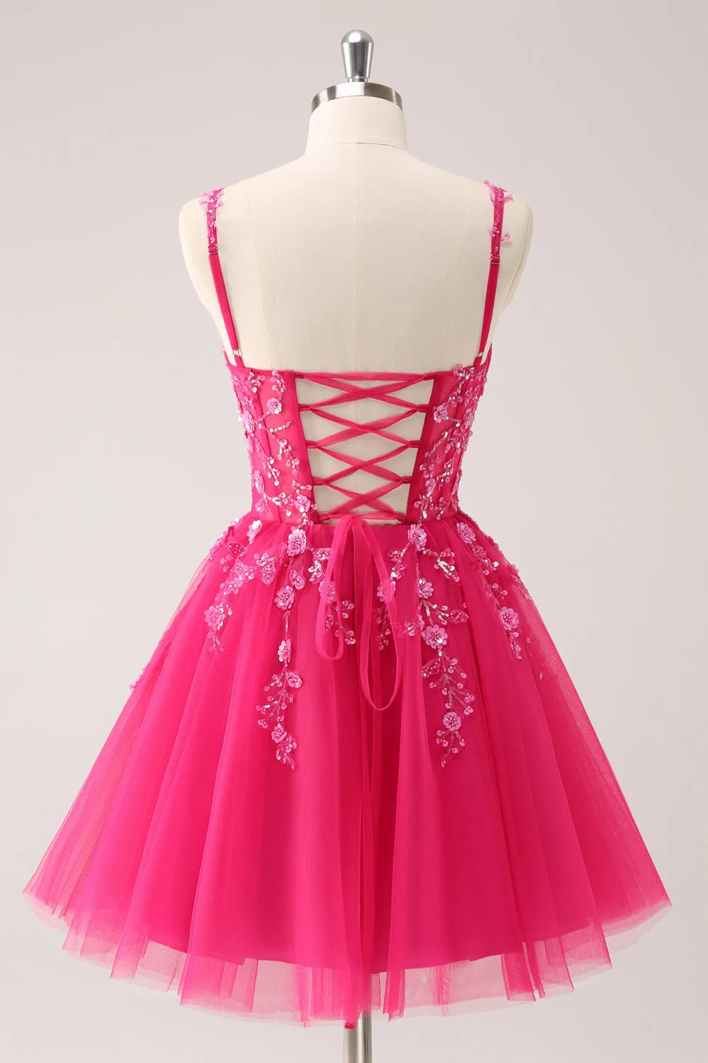 Cute A Line Blush Sequined Corset Homecoming Dress