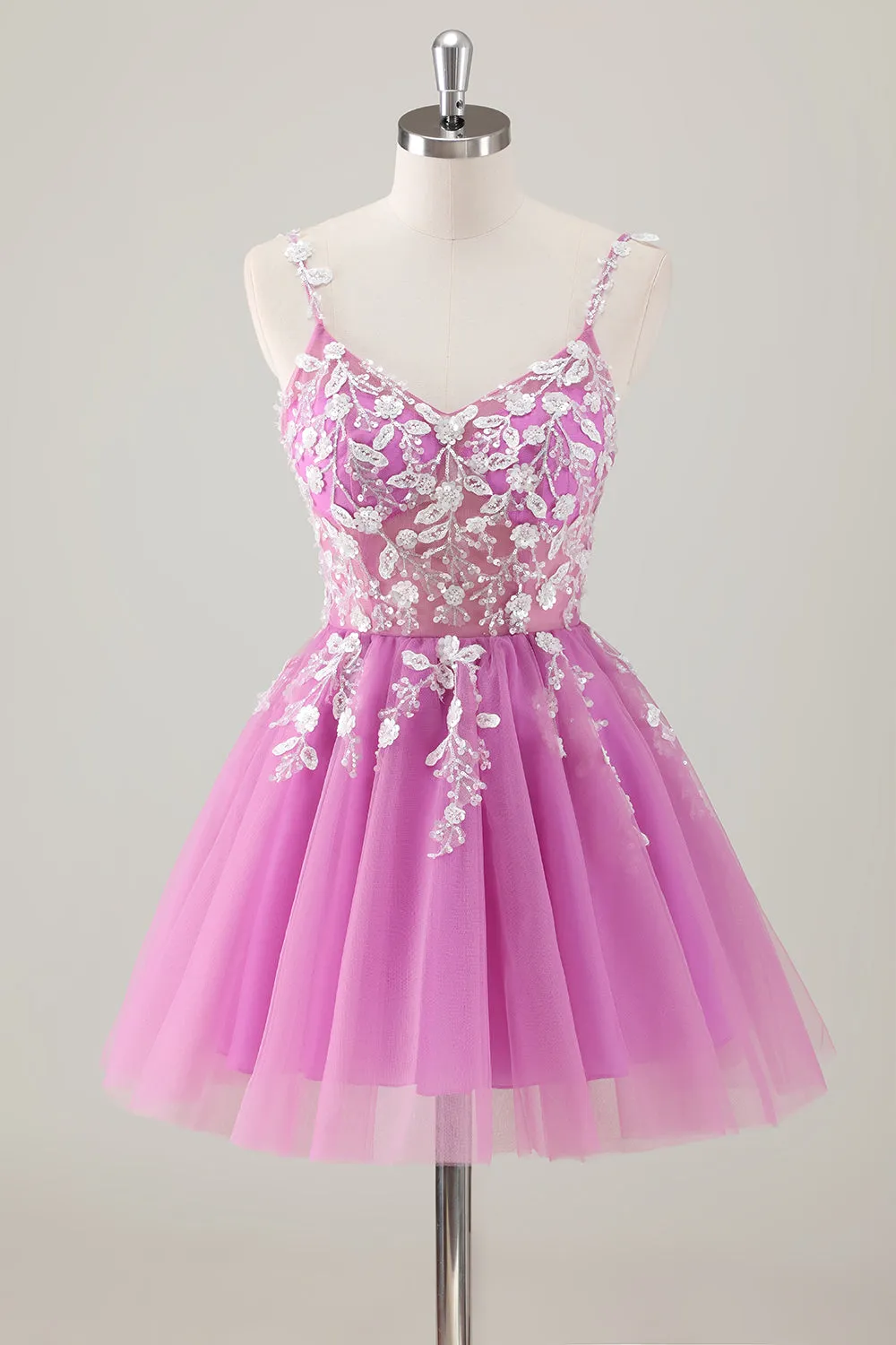 Cute A Line Blush Sequined Corset Homecoming Dress