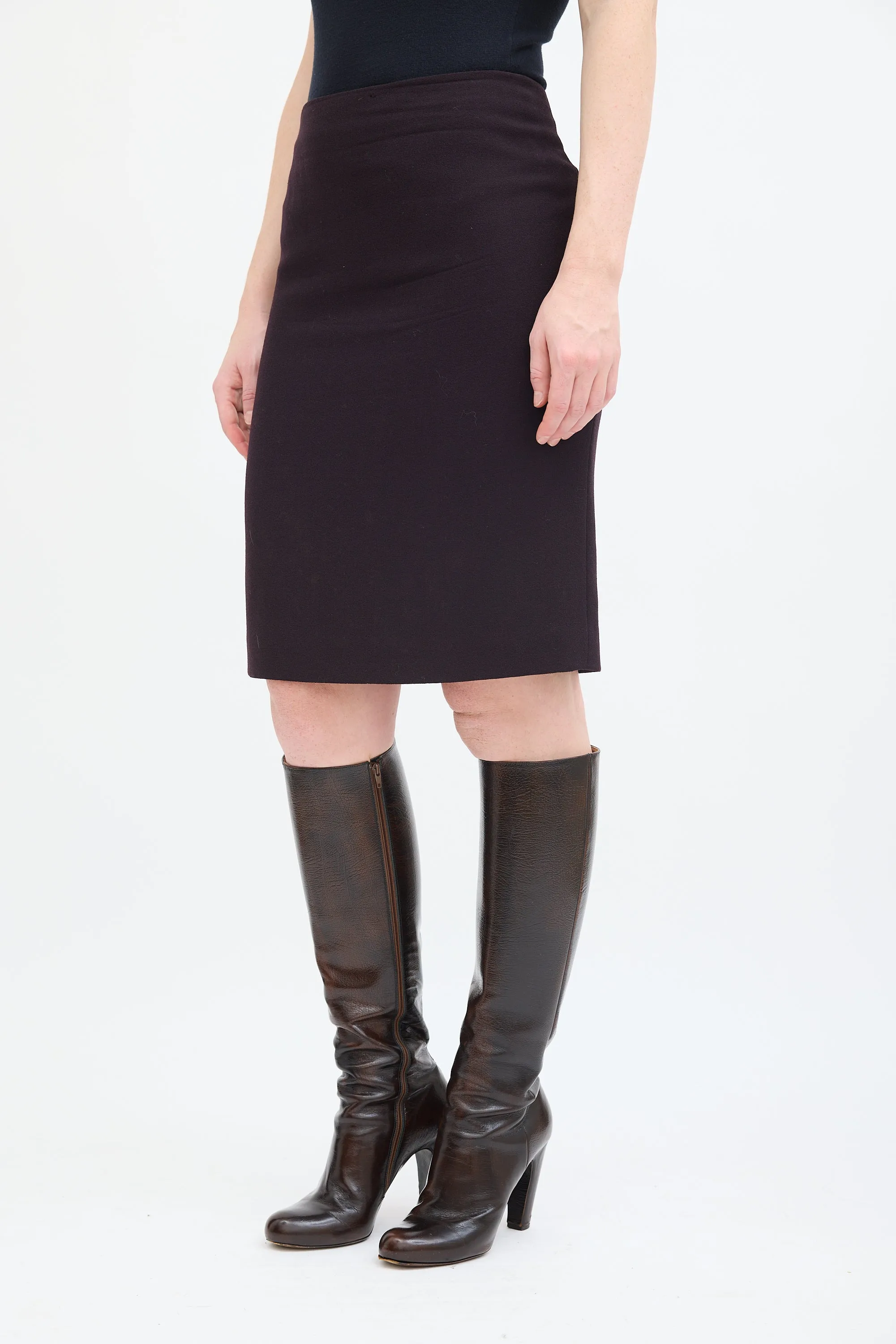 Dark Purple Pencil Skirt