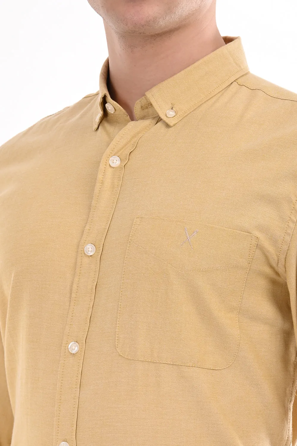 Dark Yellow New Age Oxford Semi Formal Shirt