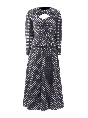 Detachable-bolero cotton polkadot dress