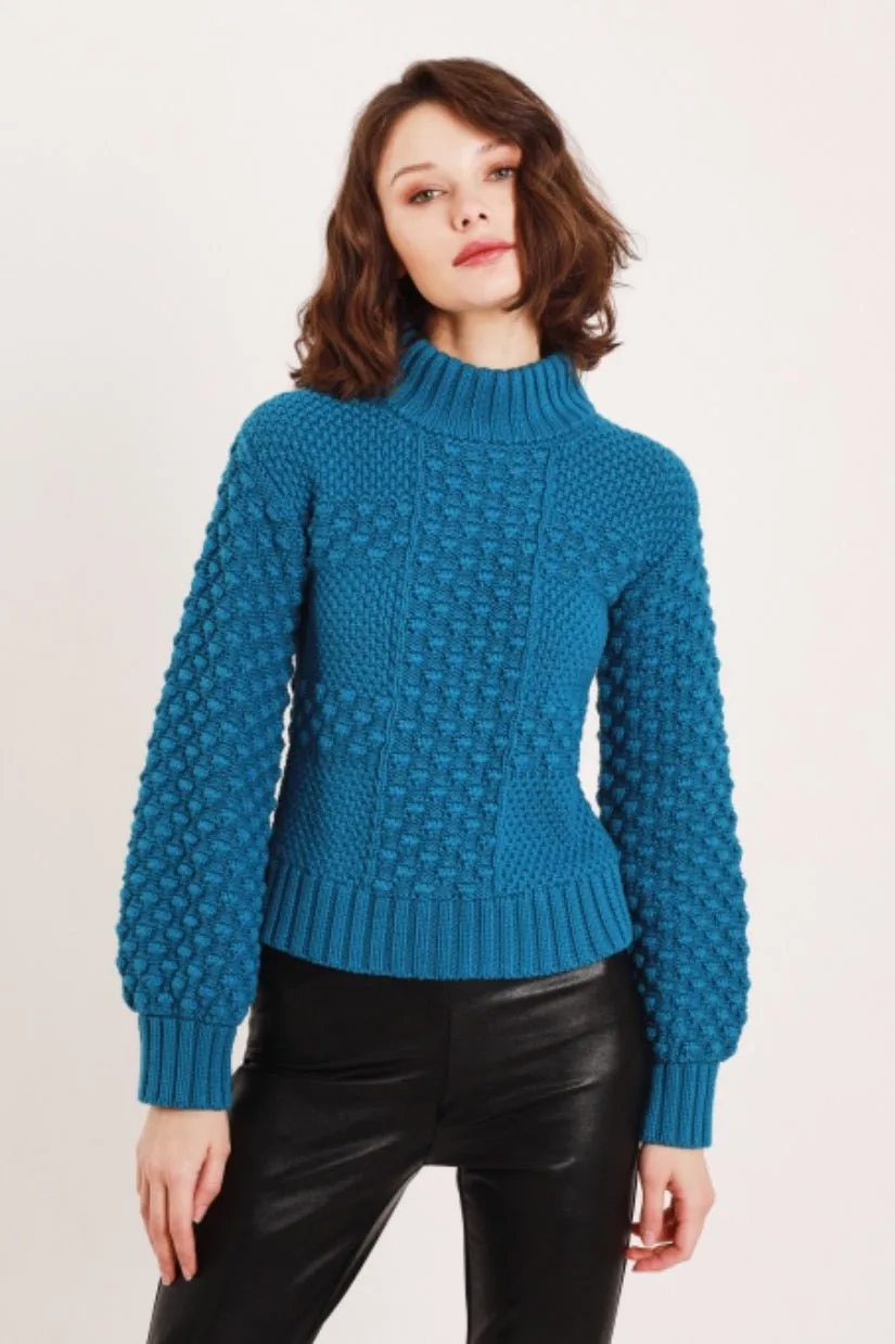 Ellie Aran Crop Turtleneck