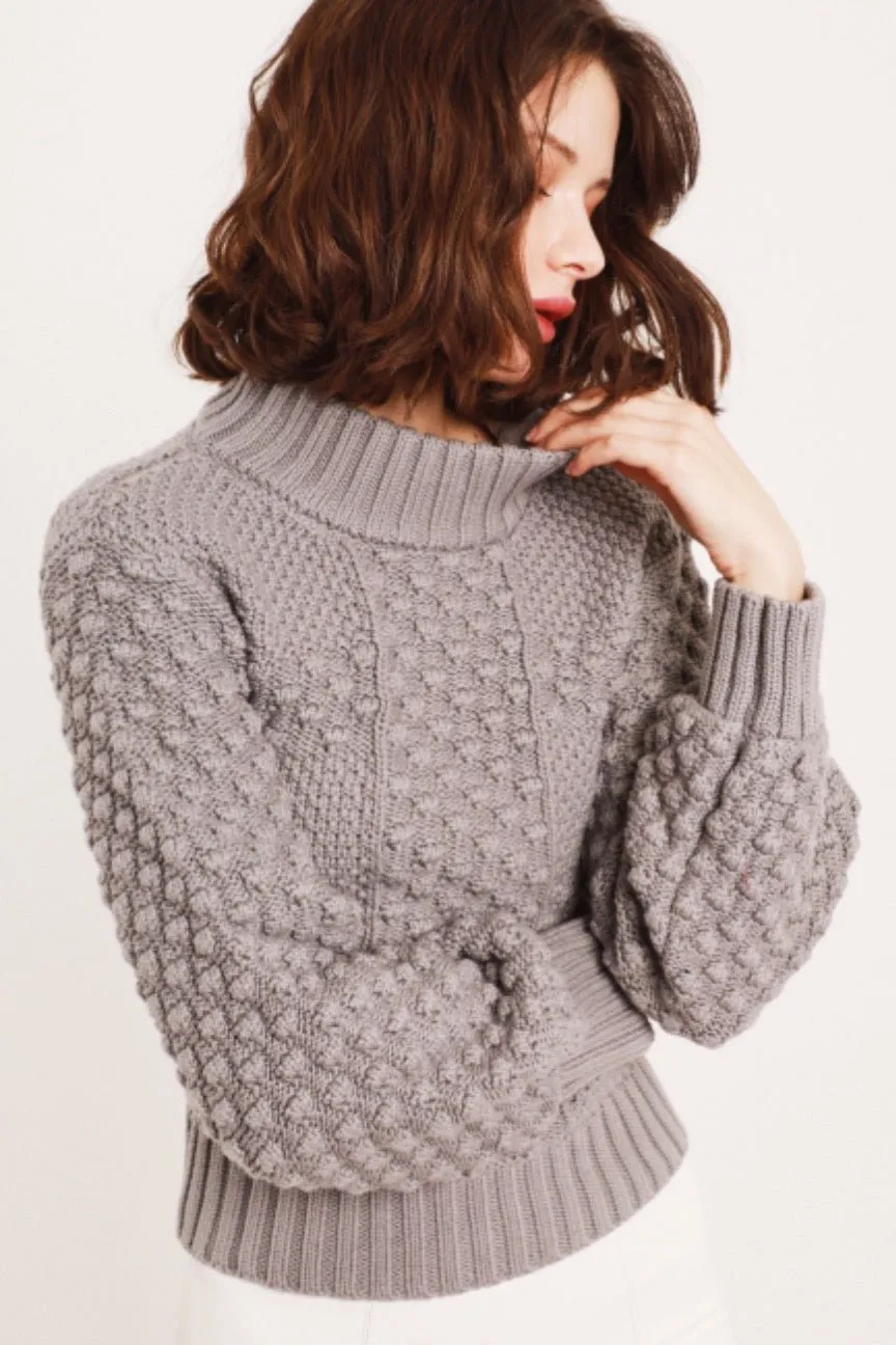 Ellie Aran Crop Turtleneck