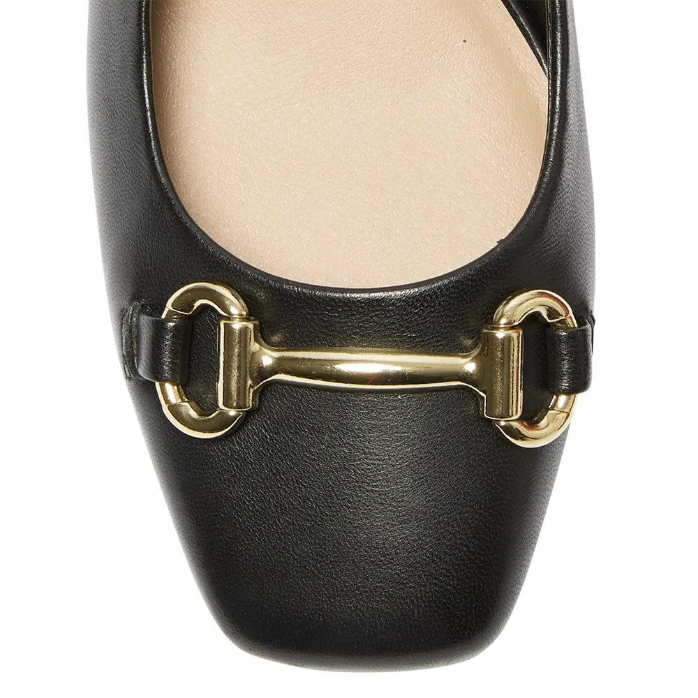 Goldie Heel in Black Leather