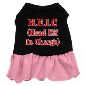 Head Elf in Charge Screen Print Dress Black with Pink Med (12)