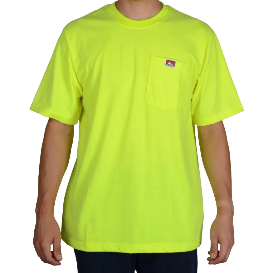 Heavy Duty Short Sleeve Pocket T-Shirt: Safety Green