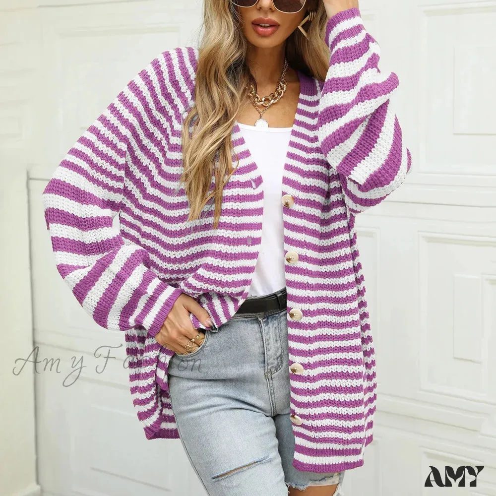 Knitted Long Sleeve Cardigan Christmas Sweater - Autumn Winter Warm Casual