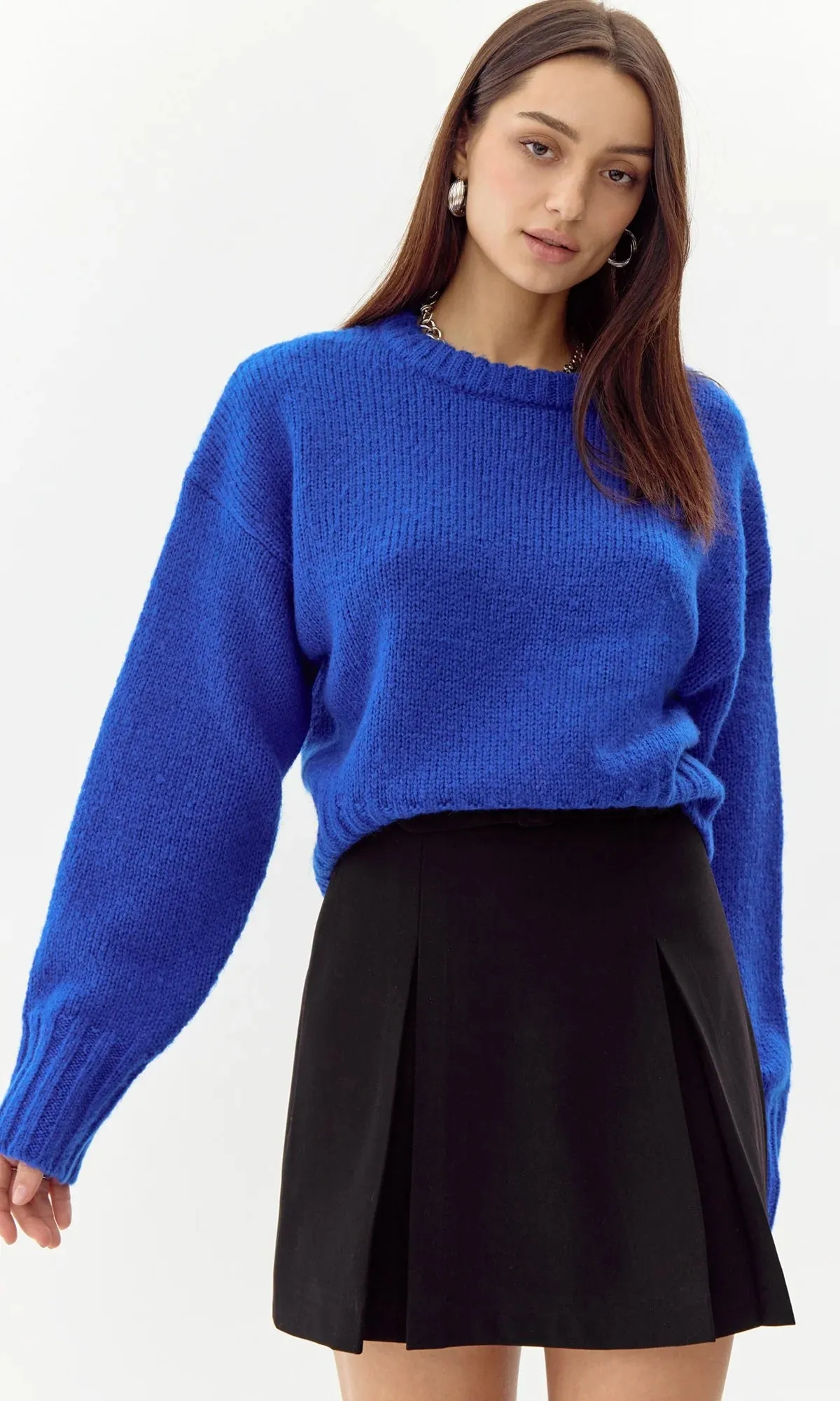 Larson Cozy Fuzzy Sweater ~ Electric Blue