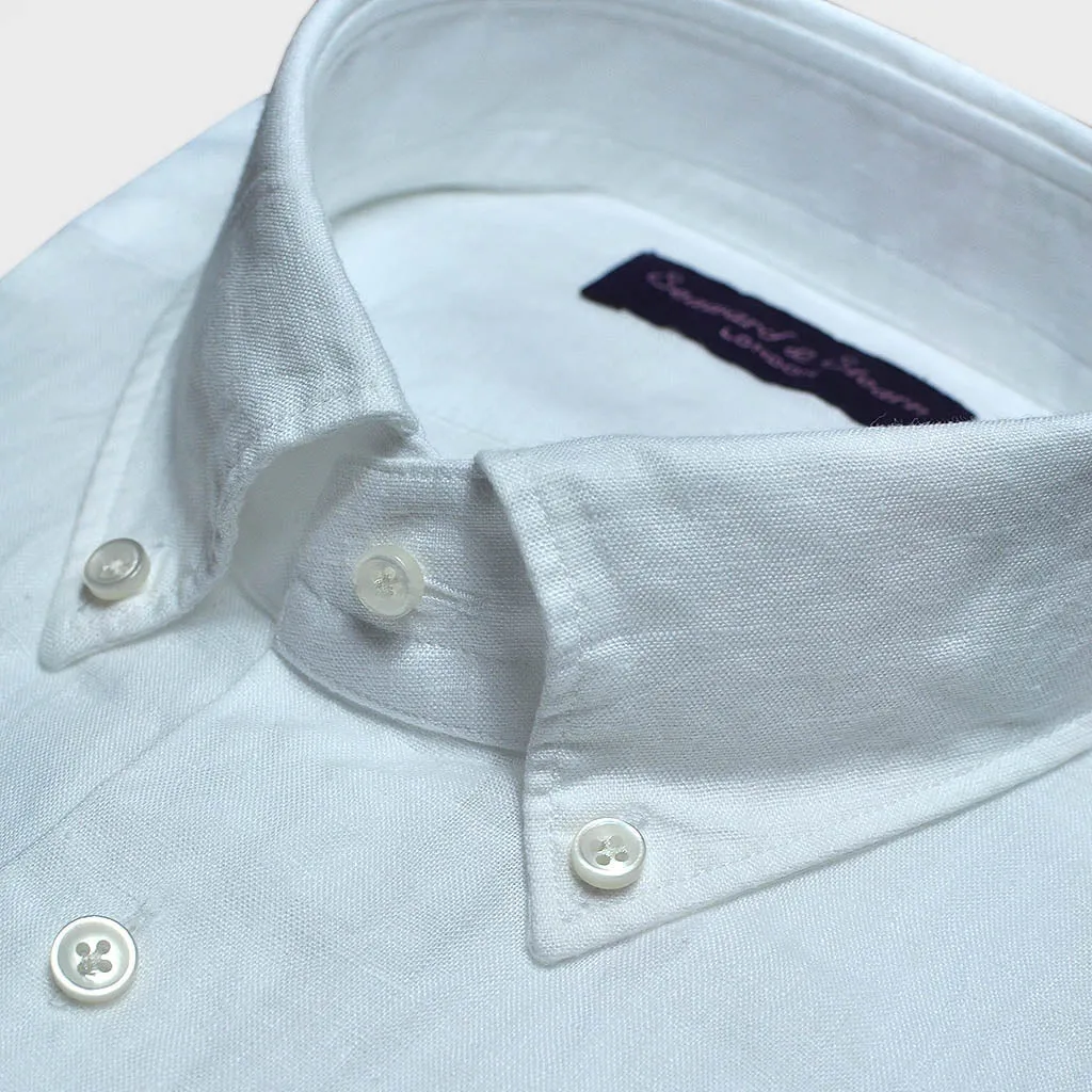 Linen Button Down Shirt in White