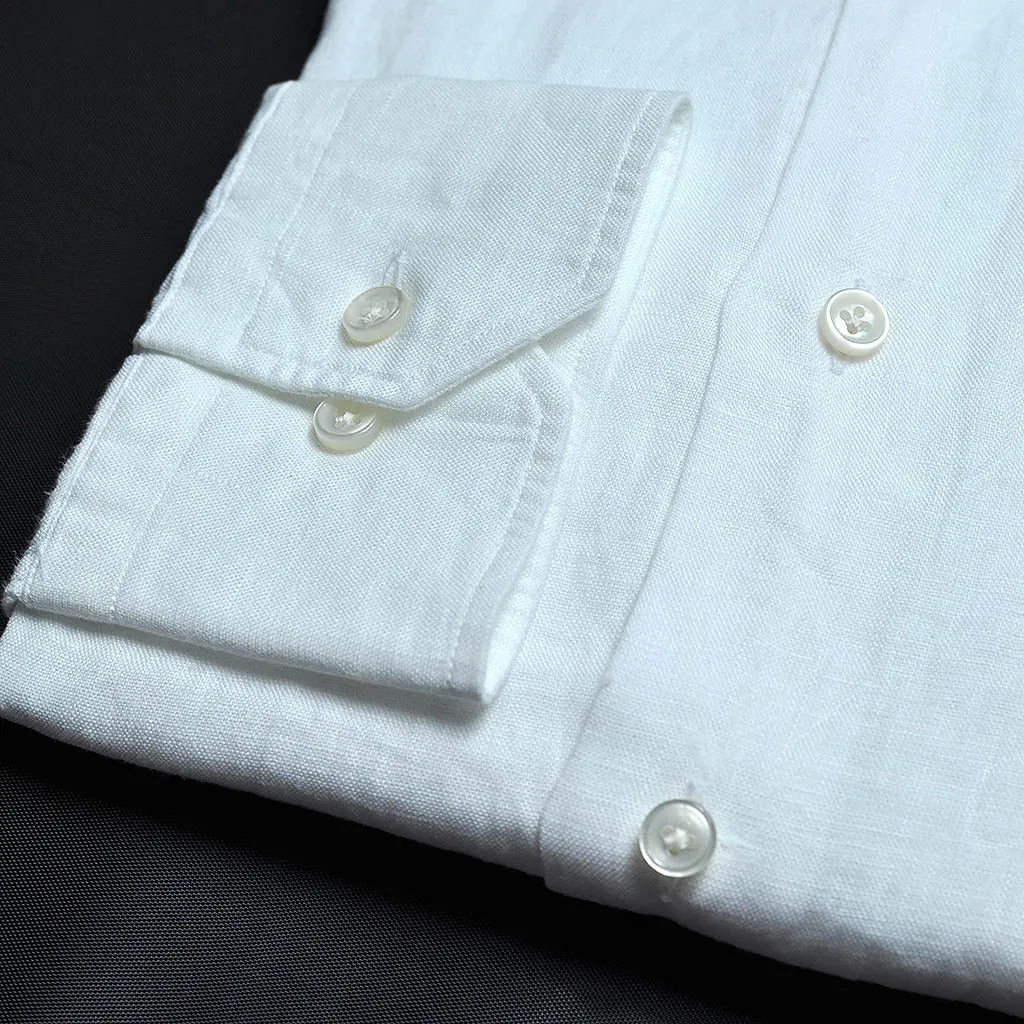 Linen Button Down Shirt in White