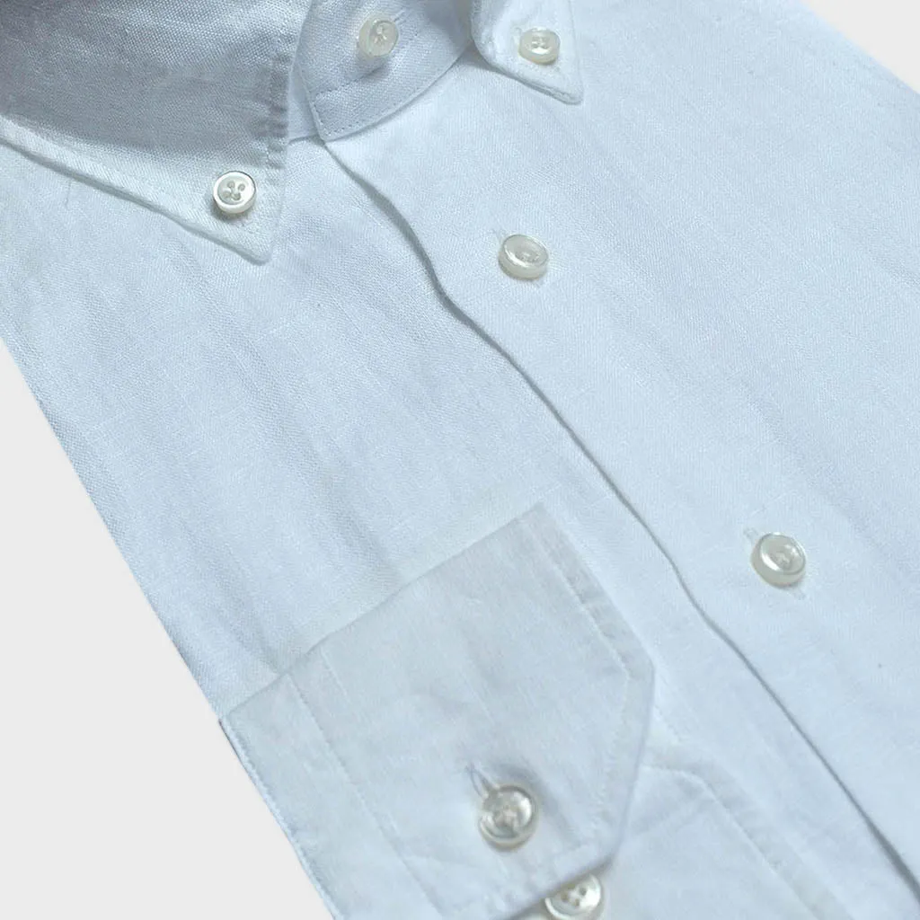 Linen Button Down Shirt in White