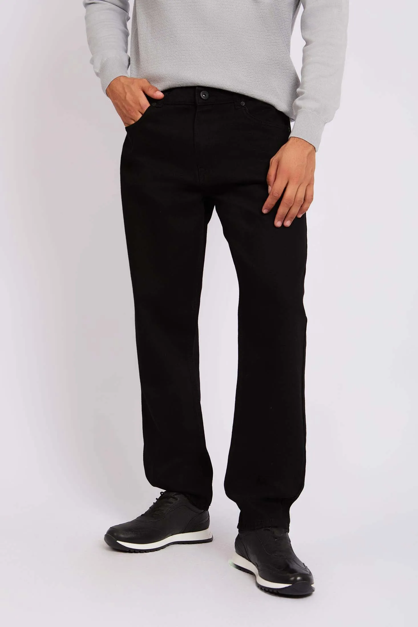 Men Relaxed Fit Denim Pant Black Wash