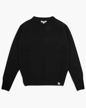 Merz B Schwanen Good Basics LOCC01 Merino Wool & Cashmere Relaxed Pullover - Deep Black