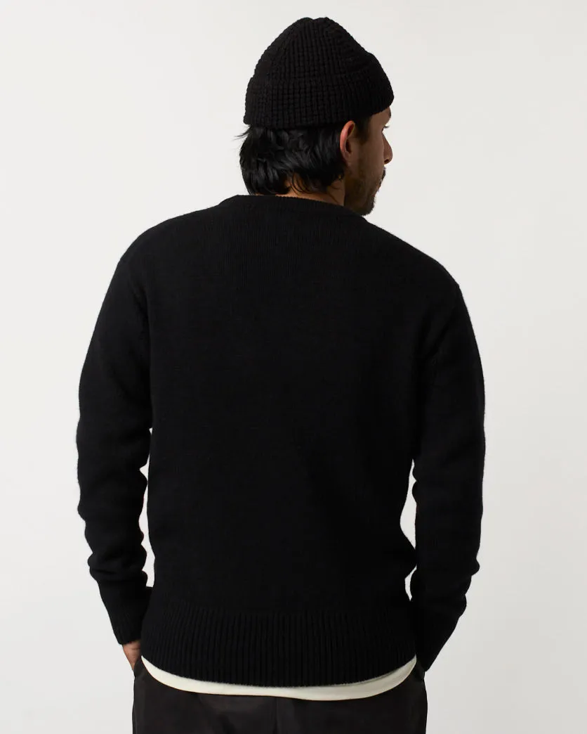 Merz B Schwanen Good Basics LOCC01 Merino Wool & Cashmere Relaxed Pullover - Deep Black