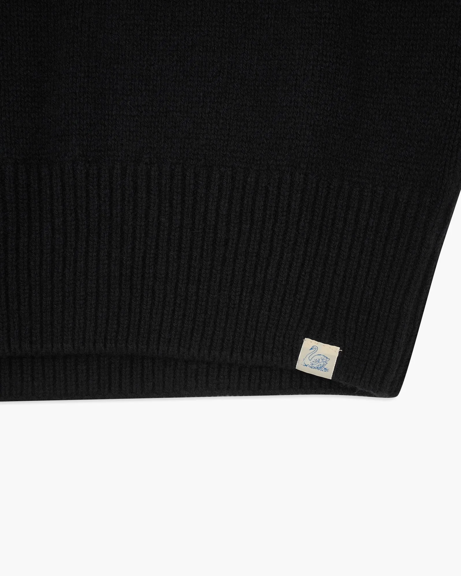 Merz B Schwanen Good Basics LOCC01 Merino Wool & Cashmere Relaxed Pullover - Deep Black