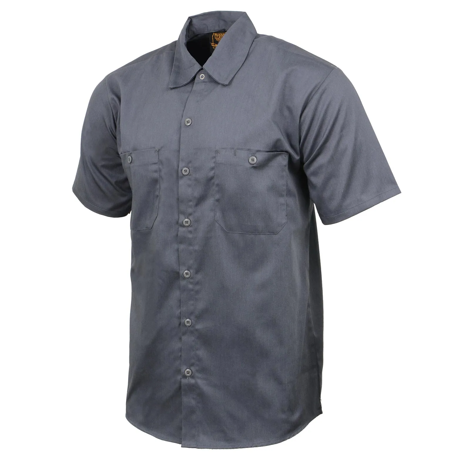 Milwaukee Leather MDM11668 Men's Grey Button Up Heavy Duty Work Shirt