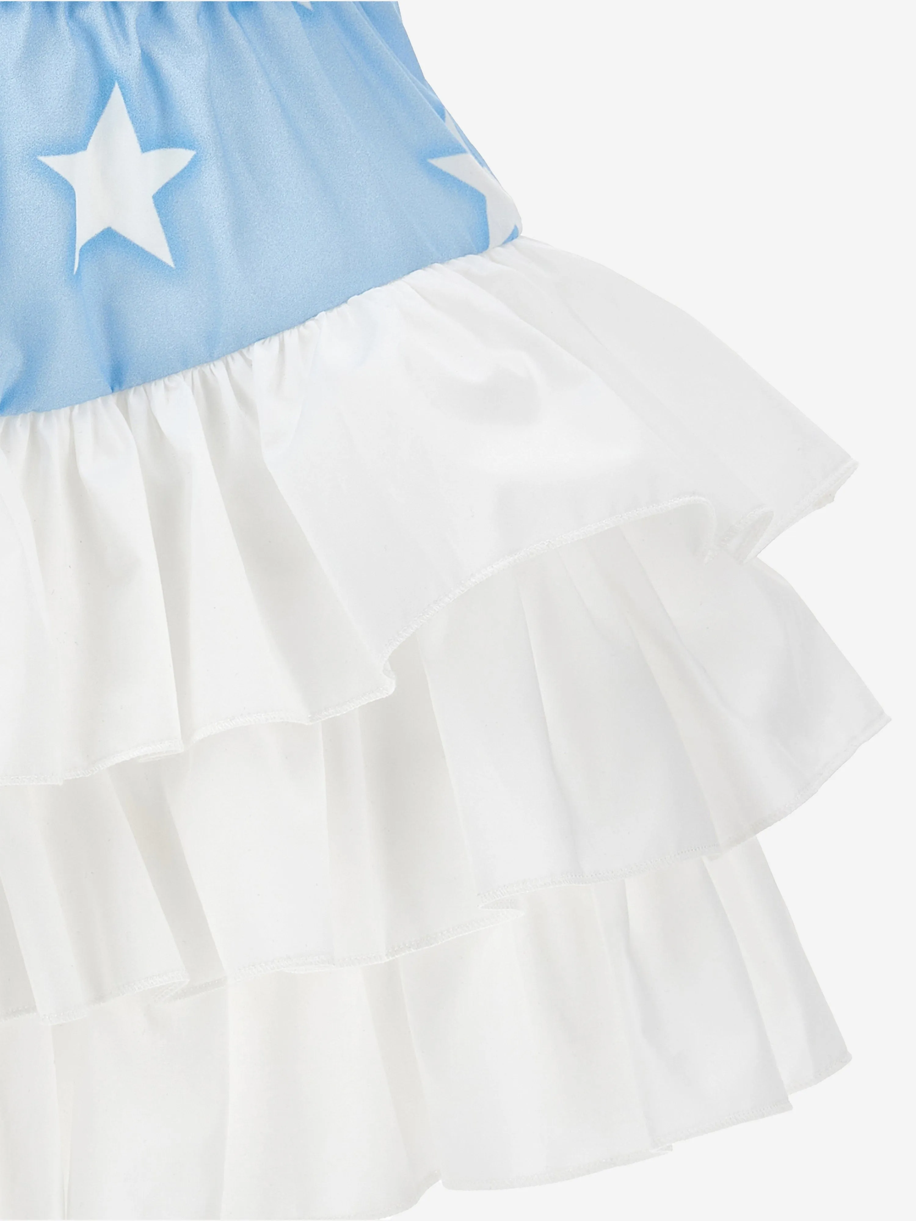 Monnalisa Girls Denim Stars Ruffle Skirt in Blue