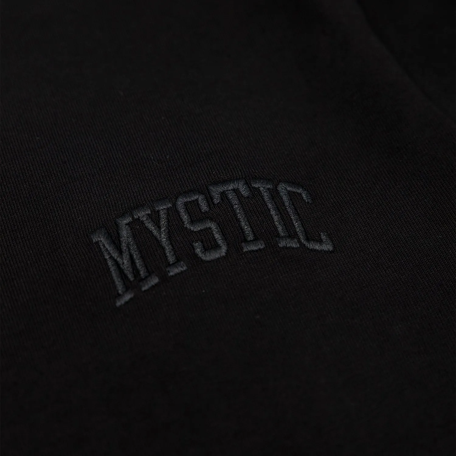 Mystic Embroidered Heavyweight Tonal T-Shirt in Black