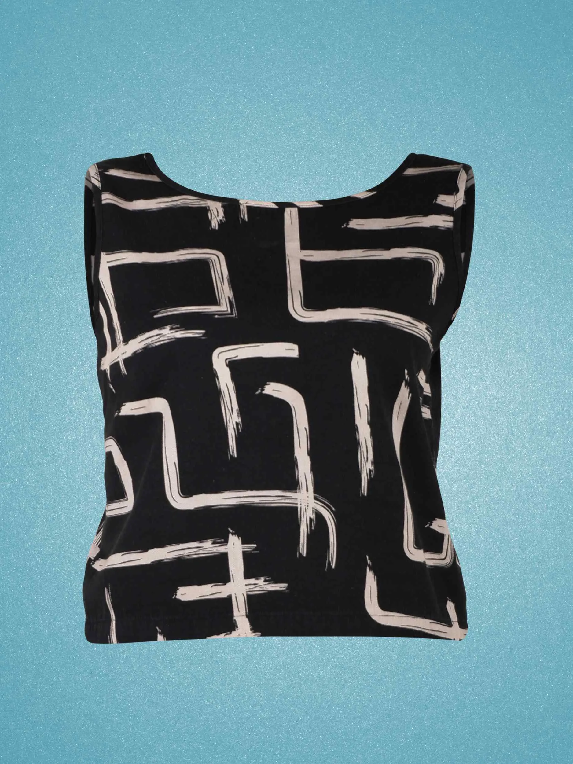 Organic Cotton & Linen Black & White Two-Way Tank