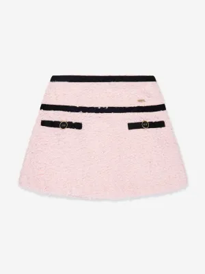 Patachou Girls Boucle Tweed Skirt in Pink