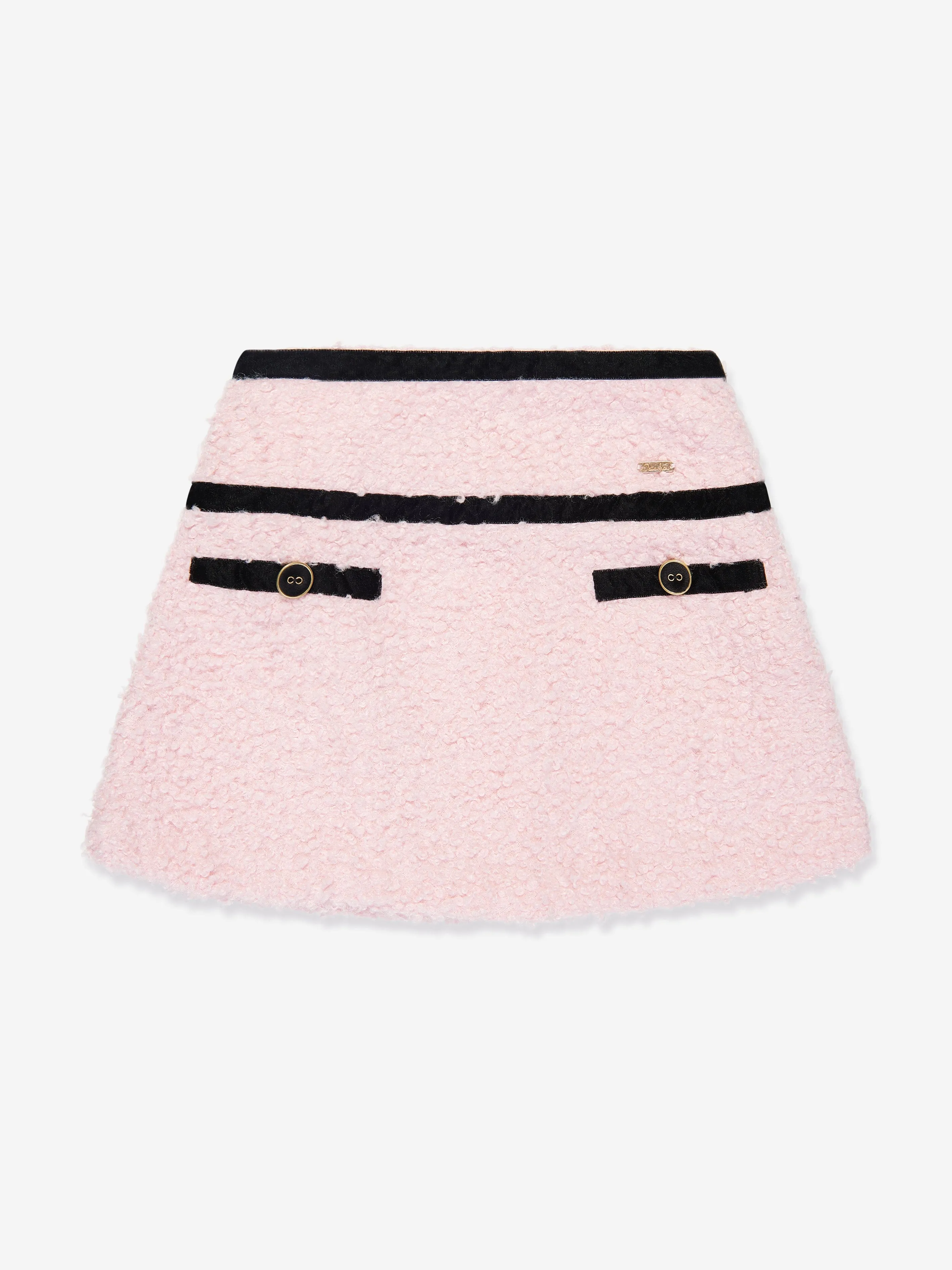 Patachou Girls Boucle Tweed Skirt in Pink