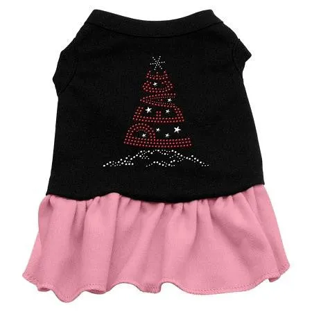 Peace Tree Rhinestone Dress Black with Pink Sm (10)