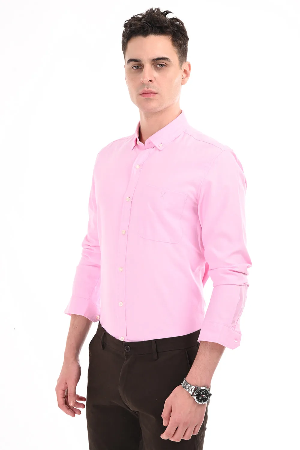 Peach New Age Oxford Semi Formal Shirt