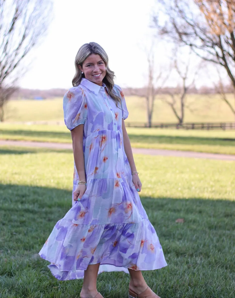 Purple Rain Floral Dress