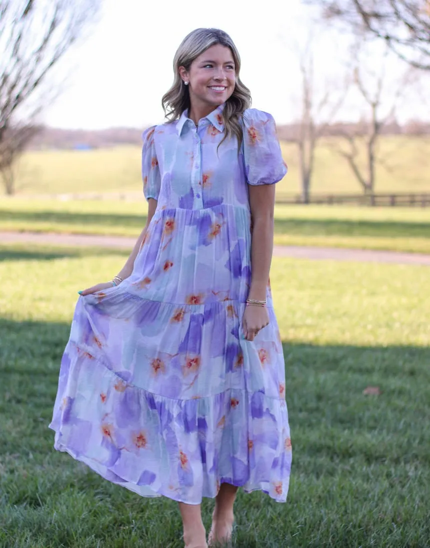 Purple Rain Floral Dress