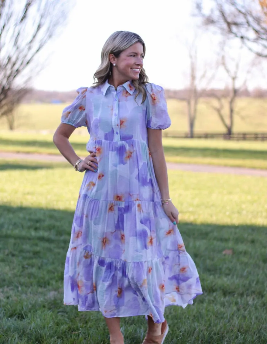 Purple Rain Floral Dress