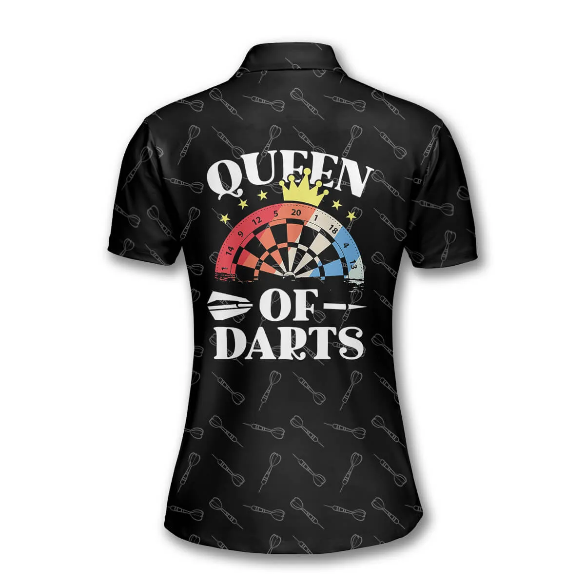 Queen of Darts Arrow Pattern Custom Darts Shirts for Women, Dartboard Color Shirt