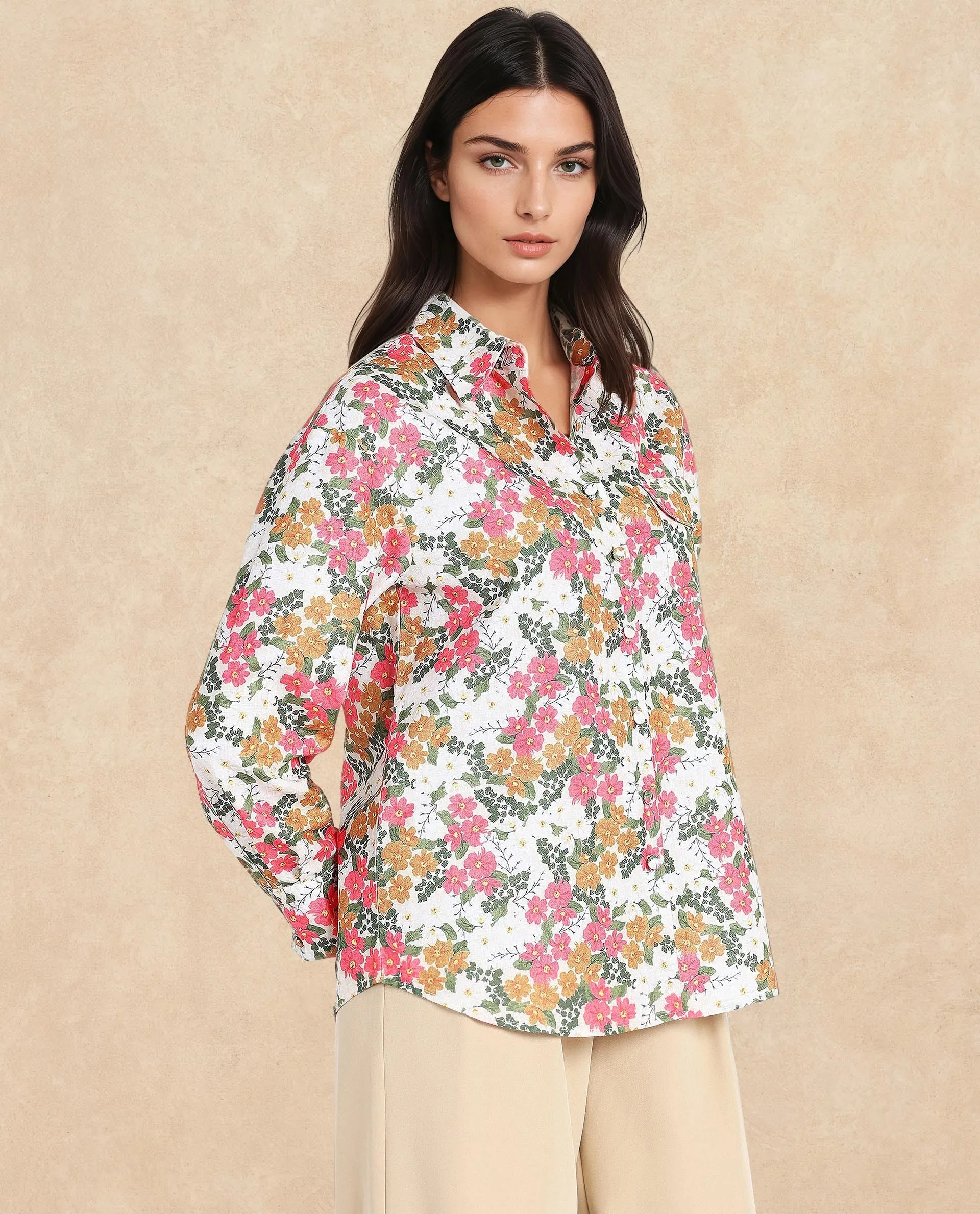 Rareism Women Desantis Multi Printed Shirt