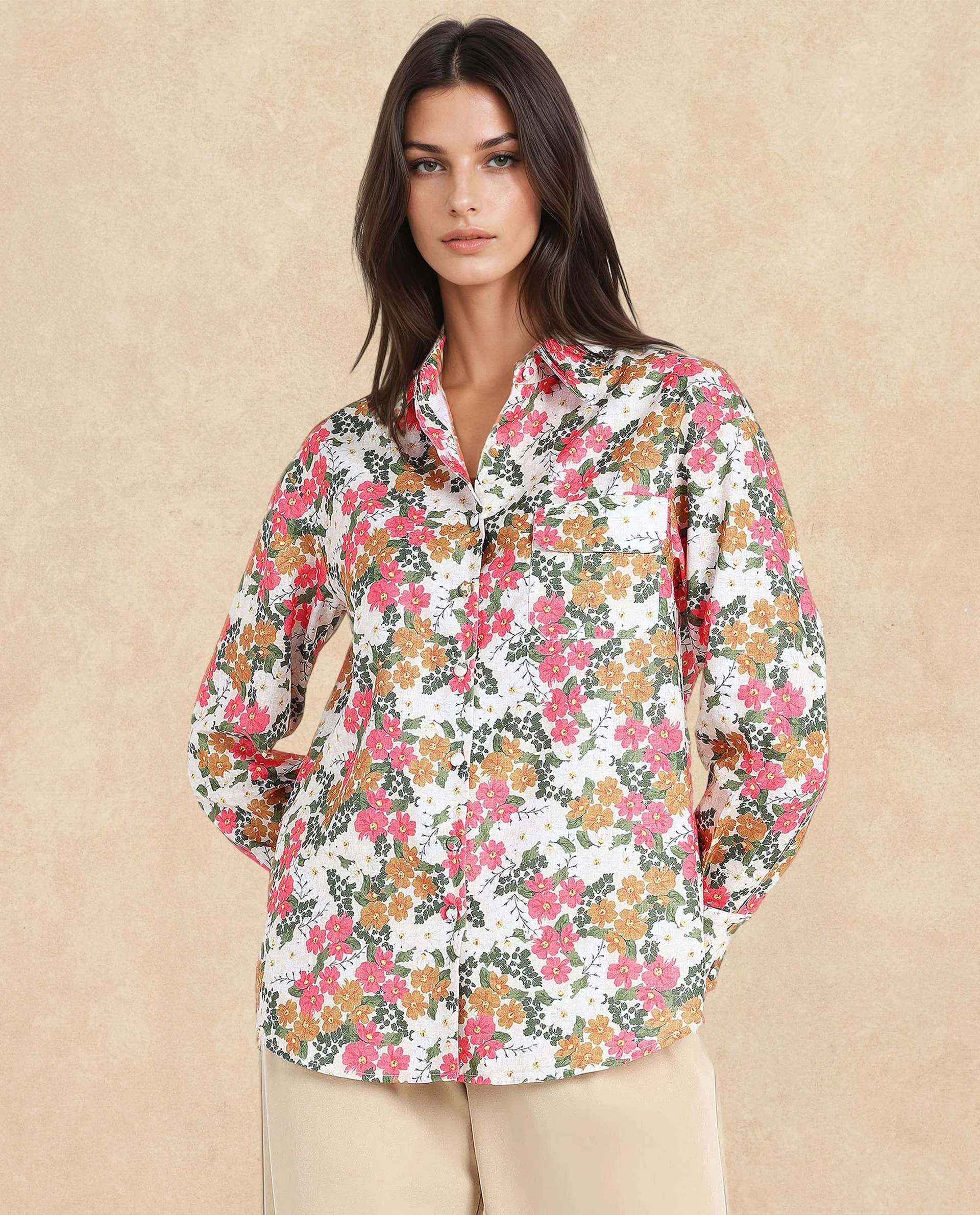 Rareism Women Desantis Multi Printed Shirt