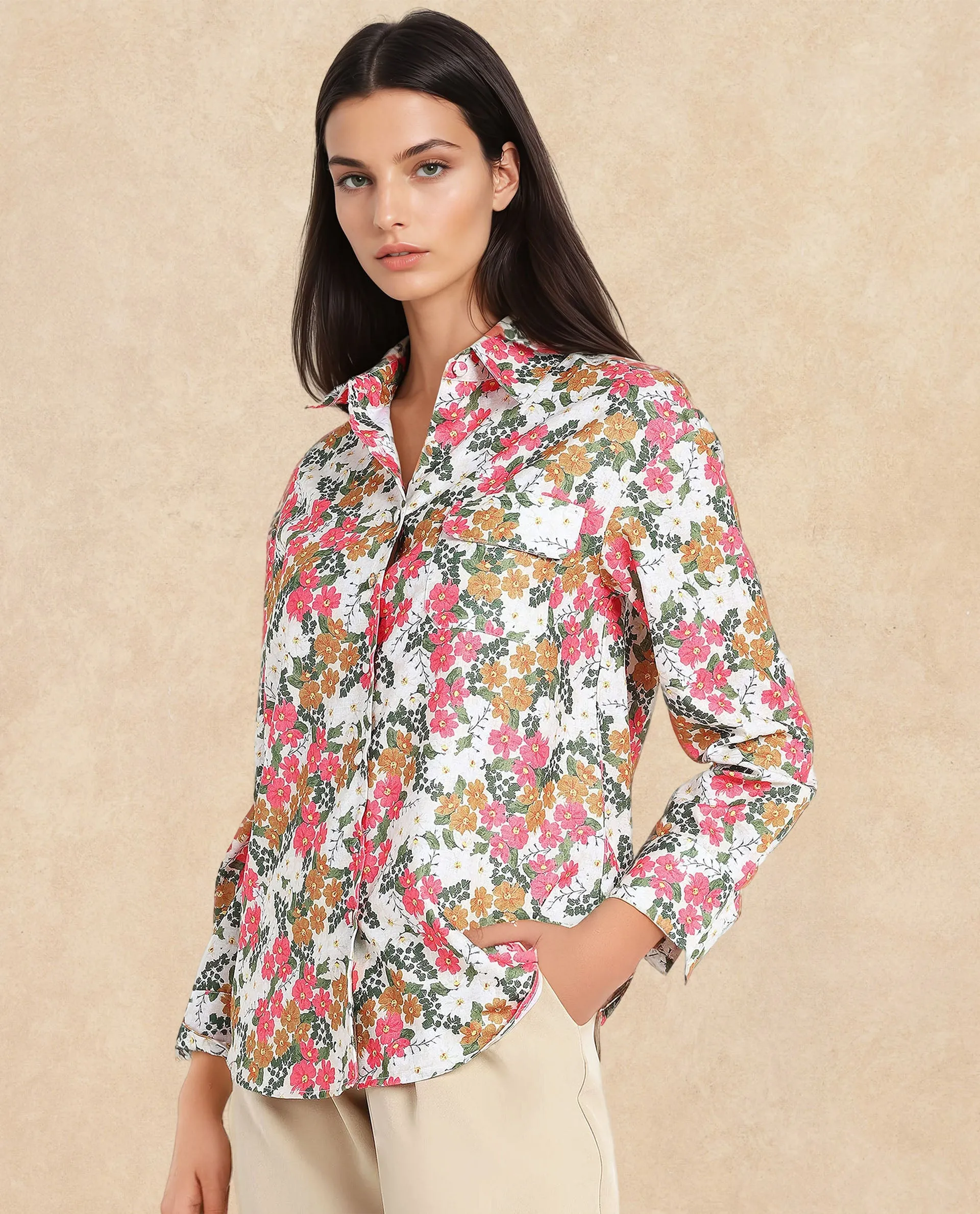 Rareism Women Desantis Multi Printed Shirt