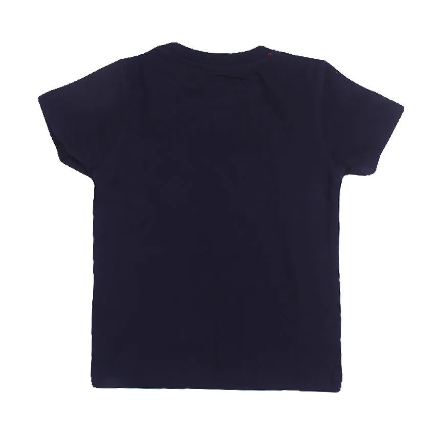 REDTAG Boy's Navy T-Shirts