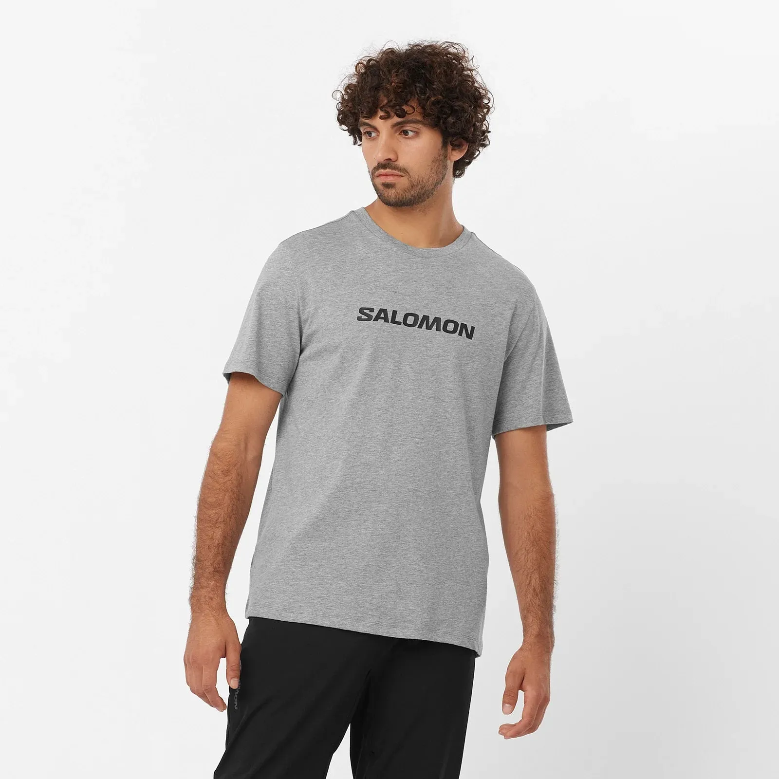 Salomon Logo Performance SS Tee | Heather Grey | Mens