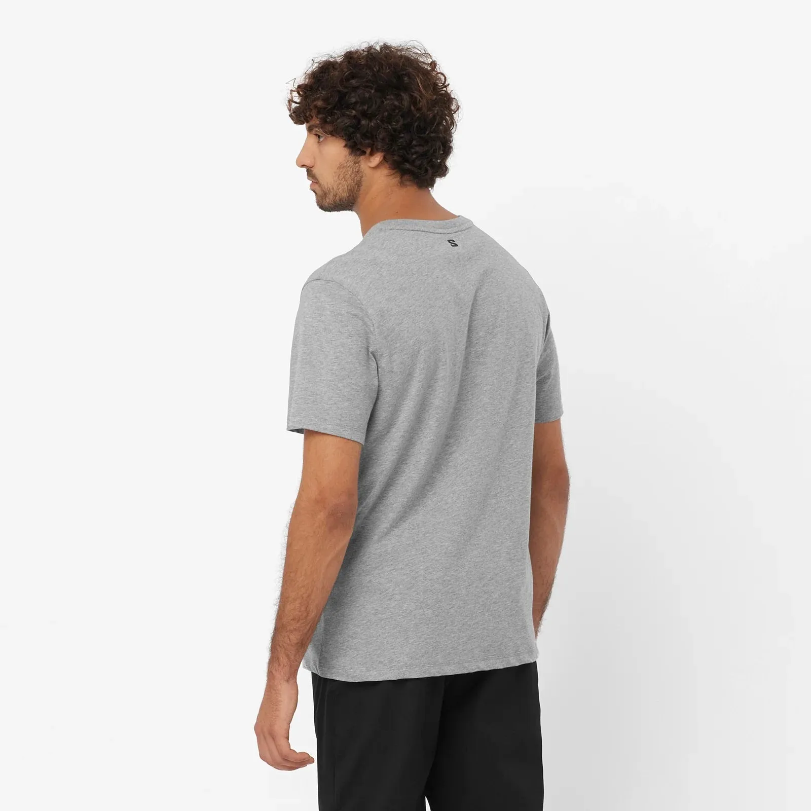 Salomon Logo Performance SS Tee | Heather Grey | Mens