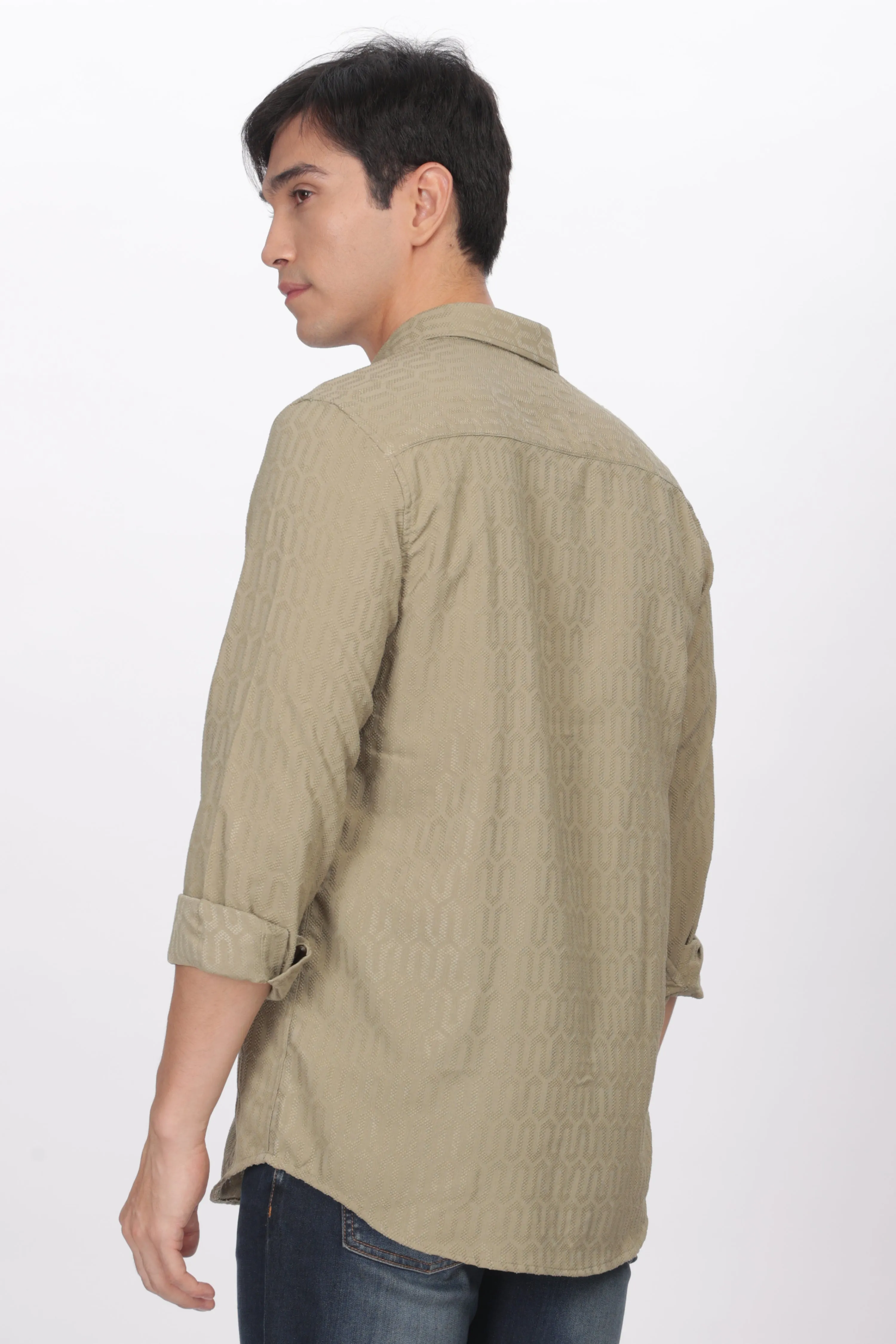 Sandal - Modern Fit Textured Shirt